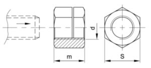 Vollmetallmuttern mit Klemmteil, Typ USN Stahl Elektrolytisch verzinkt M30