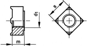 Vierkantlasmoer DIN 928 Roestvaststaal (RVS) A4