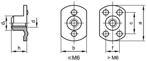 Projection weld nut with flange Stainless steel A2