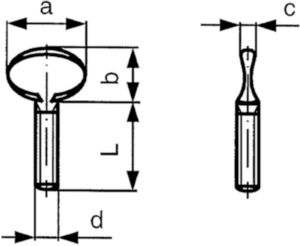 Thumb screw Cast iron 35 Zinc plated M10X20