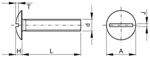 Vis à métaux Tête ronde fendue UNC asme B18.6.3 ASME B18.6.3 Acier inoxydable (Inox) A2 (AISI 304/18-8) #8-32X5/16