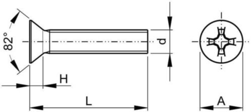Machine screw flat countersunk UNC asme B18.6.3 ASME B18.6.3 Stainless steel A2 (AISI 304/18-8) #2-56X3/8
