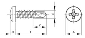 Self-drilling screw pan head ifi-113/asme b18.6.4 ASME B18.6.4 Stainless steel AISI 410 #10X1/2