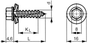 SFS-Topform Dak- en gevelbout met elastomeer afdichtring Roestvaststaal (RVS) A2 Elektrolytisch verzinkt A