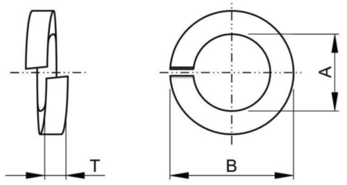Rondelle élastique hélicoïdale extra-robuste ASME B18.21.1 Acier à ressort Brut 1.1/2