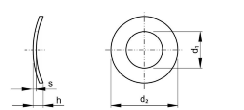 Rondelle élastique cintrée DIN 137 A Acier à ressort inoxydable A2 (1.4310)