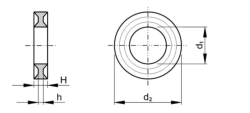 DUBO Borgring voor binnenzeskantschroeven met cilinderkop Kunststof Polyamide (nylon) 6 M12 Wit