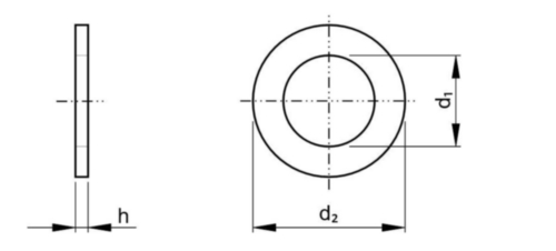 DIN 125-1A Form A Flat Washer, Hot Dip Galvanised, 140 HV