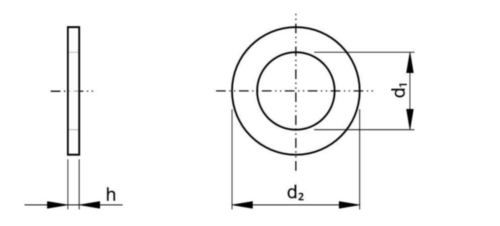 Plain washer for cheese head screws DIN 433-1 Brass Nickel plated