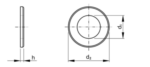 Vlakke sluitring met afschuining ISO 7090 Staal Blank 200 HV