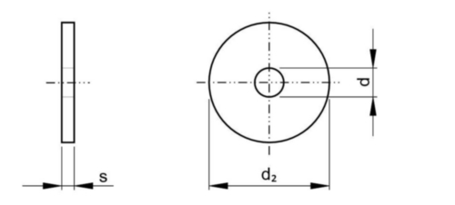 Plain washer, large, especially for timber constructions DIN 1052 Stainless steel A2