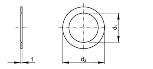 Fibre sealing washer Vulcanized fibre Vf3110 DIN 7737 h=1,0mm