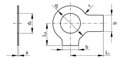 Lipborgplaat met korte en lange lip DIN 463 Messing CU2/CU3