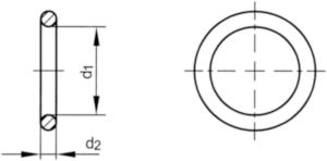 O-ring (Viton), d2=3,53mm Rubber FPM 80º Shore d2=3,53mm