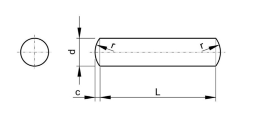 Parallel pin (dowel pin) m6 DIN 7 Free-cutting steel