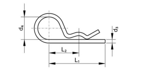 Verende borgclip enkel DIN ≈11024 Verenstaal Elektrolytisch verzinkt
