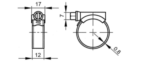 ABA Hadicová spona ORIGINÁL, šířka pásky 12 mm Nerezocel A2 15-24MM
