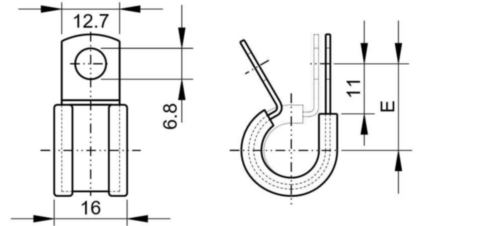 ABA P-clip met rubber inleg, band 12,7 mm breed, grootverpakking Staal Thermisch verzinkt grootverpakking