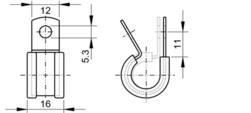 MAXXFAST P-clip met rubber inleg, band 12 mm breed Staal Elektrolytisch verzinkt 23