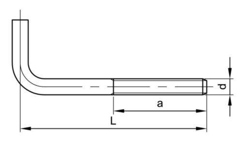 Bolțuri cârlig de zidărie Oțel Simplu 4.8 100mm cârlig