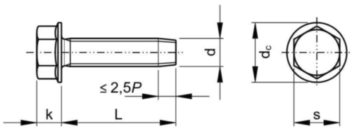 Zelfdraadvormende zeskantflensbout din 7500d DIN 7500 D Roestvaststaal (RVS) A2