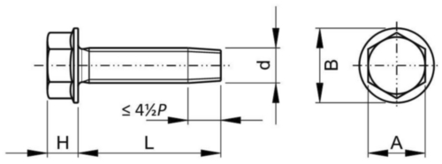 Hex washer head thread rolling screw Steel Zinc plated