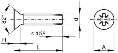 Countersunk oz thread rolling screw Steel Zinc plated 1/4-20X1.1/4