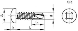 SPEDEC SN Self-drilling pan head screw with SR-recess DIN ≈7504 M Steel Zinc plated ST3,5X13MM