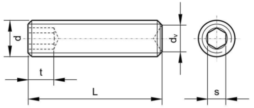 Hexagon socket set screw with cup point DIN 916 Steel Zinc plated 45H