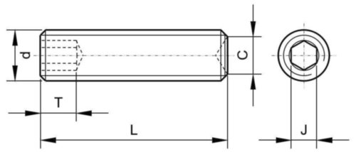Tornillo sin cabeza con hexágono interior extremo cónico UNC ASME B18.3 Alloy steel ASTM F912 Cincado