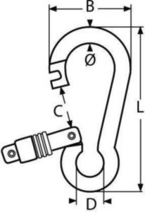 Mousqueton Acier inoxydable (Inox) A4