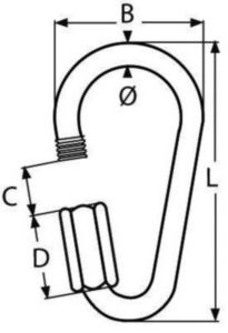 Pear shape quick link for chain Stainless steel A4 5X70