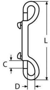 Musketon dubbel Roestvaststaal (RVS) A4 11X115MM