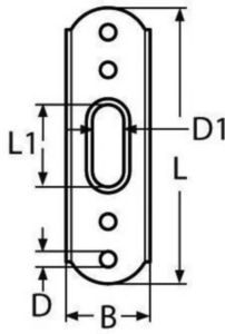 Back plate for T-terminal Stainless steel A4 8MM