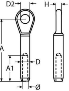 ESS Terminaison filetée Acier inoxydable (Inox) A4