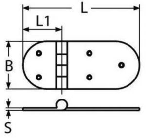 Charnière, coulée Acier inoxydable (Inox) A4