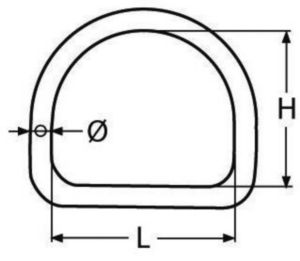 D-ring, welded & polished Acero inoxidable (Inox) A2 5-25