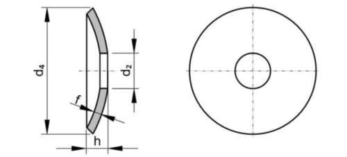 Cupped washer for seating screw DIN 15237 Stainless steel A4 M8