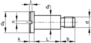 Cilinderschroef met zaaggleuf en borst DIN 923 Roestvaststaal (RVS) A1 50