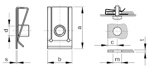 Speednut type SNU Spring steel Zinc plated