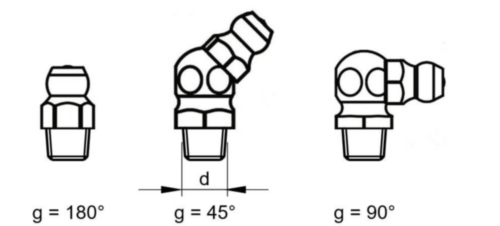 Lubricating nipple, cone type, UNF DIN ≈71412 Steel Zinc plated 1/2-45°