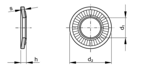 Rondelle frein de contact, moyenne NF E25-511 Acier à ressort Zingage mécanique avec passivation Cr(III) épaisse