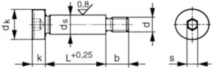 Parafuso de apoio sextavado interior f9 ISO ≈7379 Aço inoxidável (Inox) A2