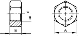 Hexagon nut BSW BS 1083 Steel Zinc plated Gr.A