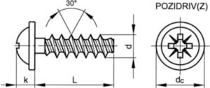 entiteit zak morfine EJOT Zelfdraadvormende platbolkopschroef met kruisgleuf Staal  Elektrolytisch verzinkt KB 30X8 (8715492947635) | Fabory