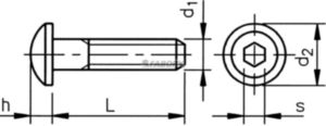 Flachrundkopfschraube mit innensechskant, form KT Stahl Elektrolytisch verzinkt 4.8