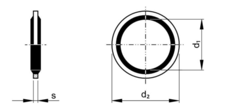 Bonded Seal - Hydraulik-Dichtring - 14,7x21x1,5 - Stahl / NBR