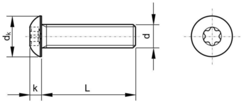 Laagbolkopschroef met T-ster ISO ≈7380-1 Roestvaststaal (RVS) A2 M8X80