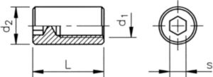Ronde moer met binnenzeskant type RSK Staal Elektrolytisch verzinkt