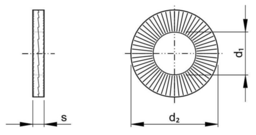 NORD-LOCK Vibratiebestendige wigborgring met grote buitendiameter Staal Delta Protekt® M14